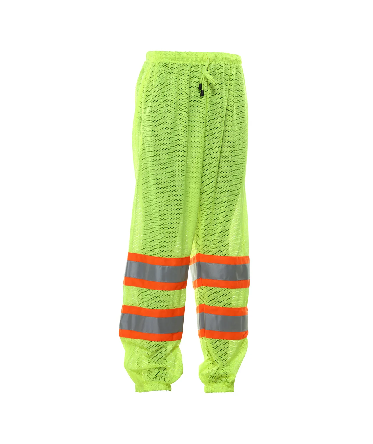 701CSLM Lightweight Poly Mesh Hi-Vis Pants Elastic Waistband & Ankle Pass Through Pockets Generic Contrasting Tape