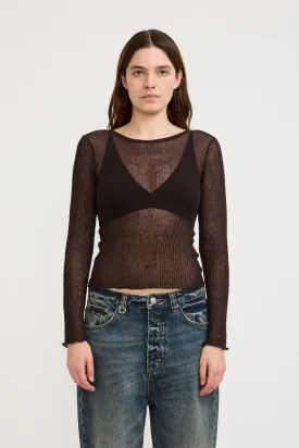 Atlas Knit Top Bark