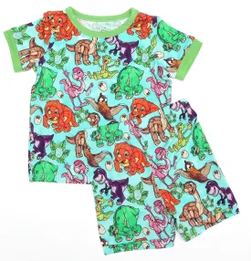 Beautifully Bold Little Dino - Bamboo Short Sleeve Short Lounge Set