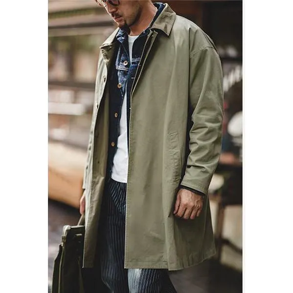 Casual Thigh-Length Loose Fit Trench Coat