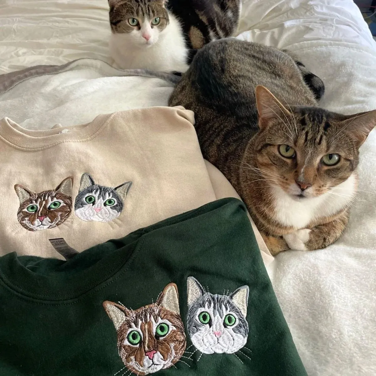 Cat Lover Multi-pack: Embroidered Crewneck Sweatshirts & Hoodies