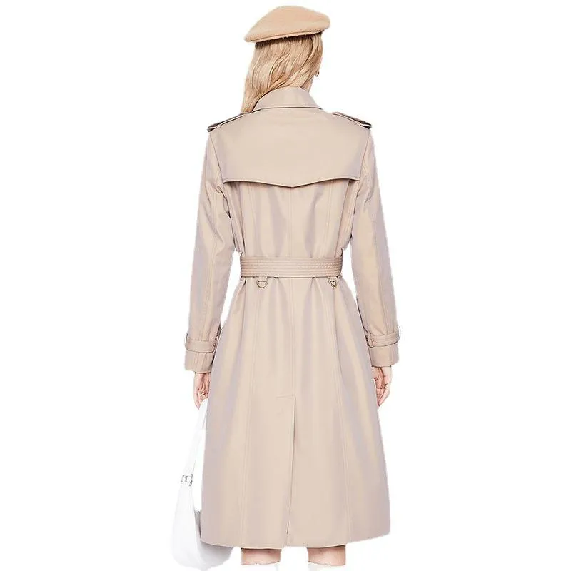 Classic Knee-Length Double Breasted Trench Coat