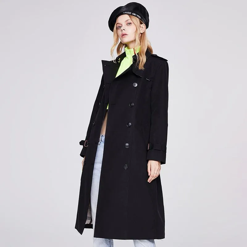 Classic Knee-Length Double Breasted Trench Coat