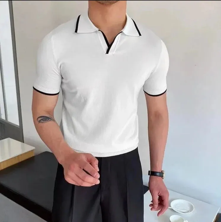 Collar Trim Polo Shirt