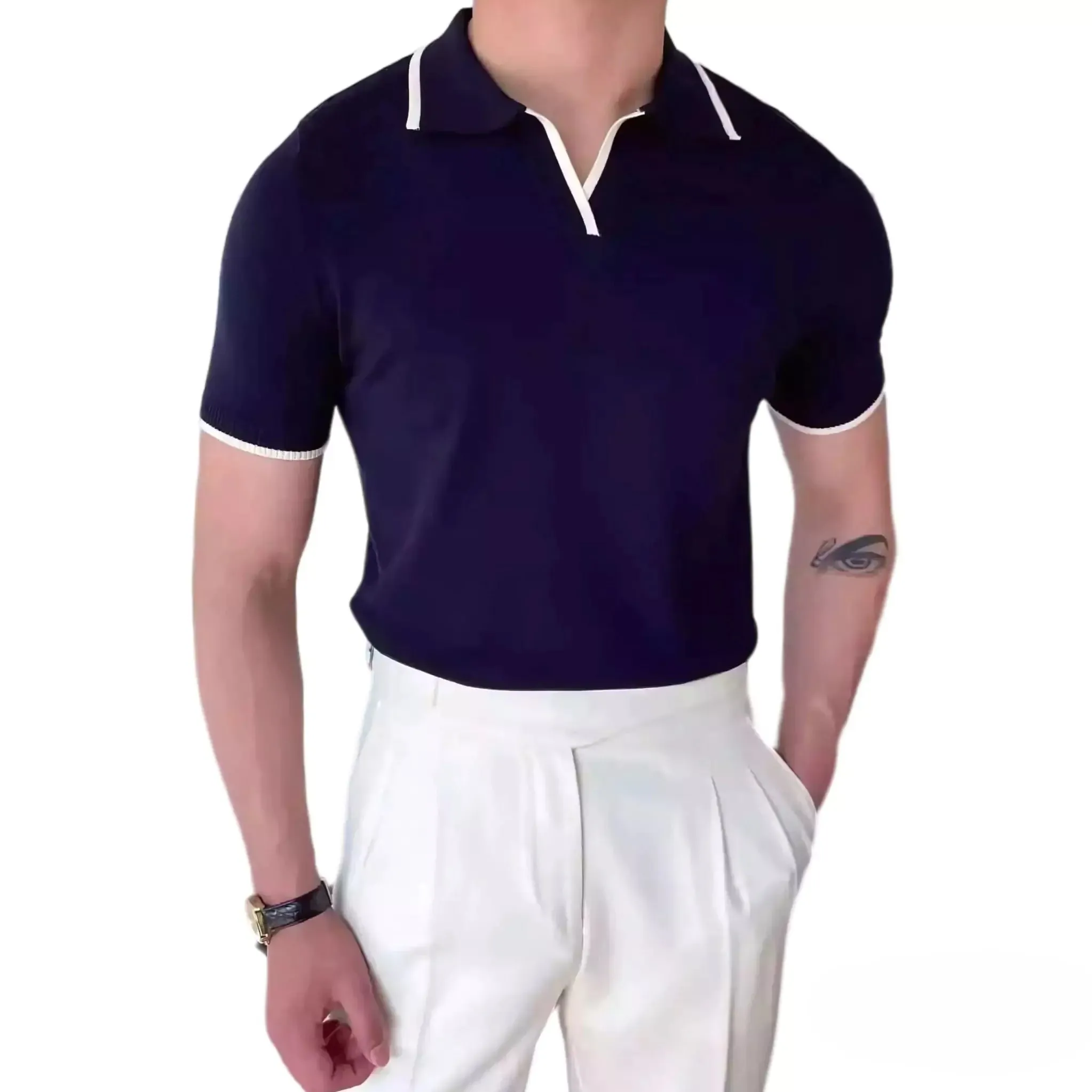 Collar Trim Polo Shirt