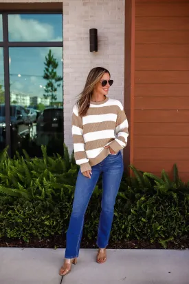 Color Block Round Neck Sweater