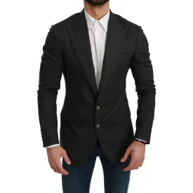 Dolce & Gabbana Elegant Gray Slim Fit Formal Blazer