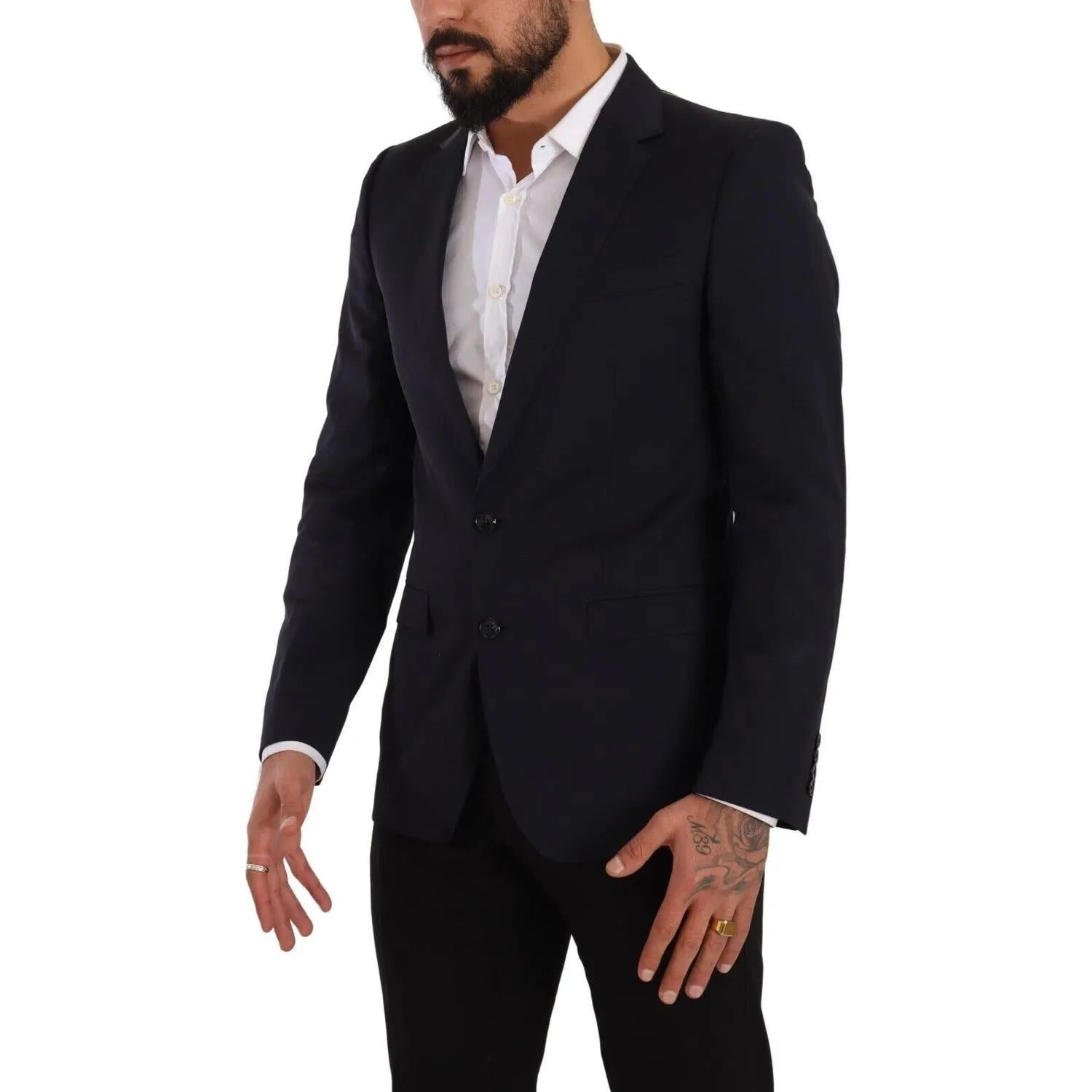 Dolce & Gabbana Sleek Navy Martini Slim Fit Wool Blazer