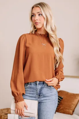 Don't Slip Away Mock Neck Top | Copper