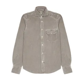 Finamore Achille Corduroy Shirt in Grey