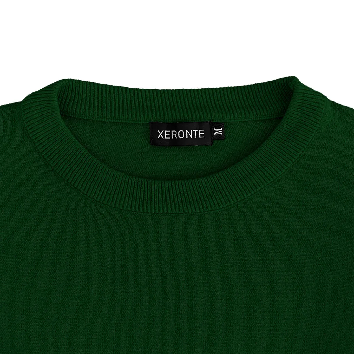 Forest Green Mens Knit Classic Crew Neck Sweater