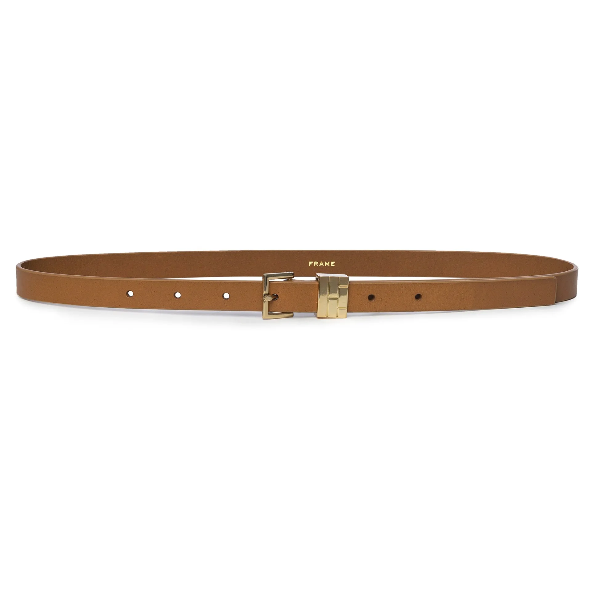 Frame - Petit Square Buckle Plaque Belt in Cuoio