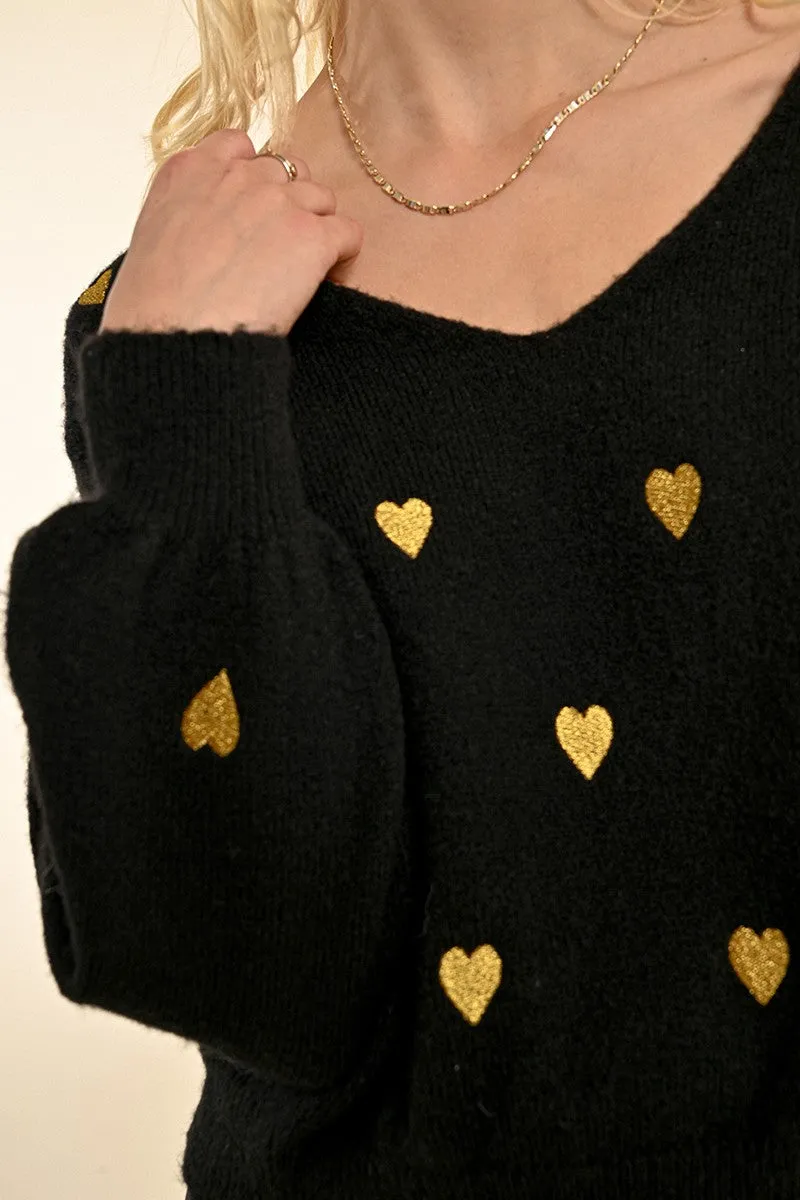 Heart Vneck Sweater