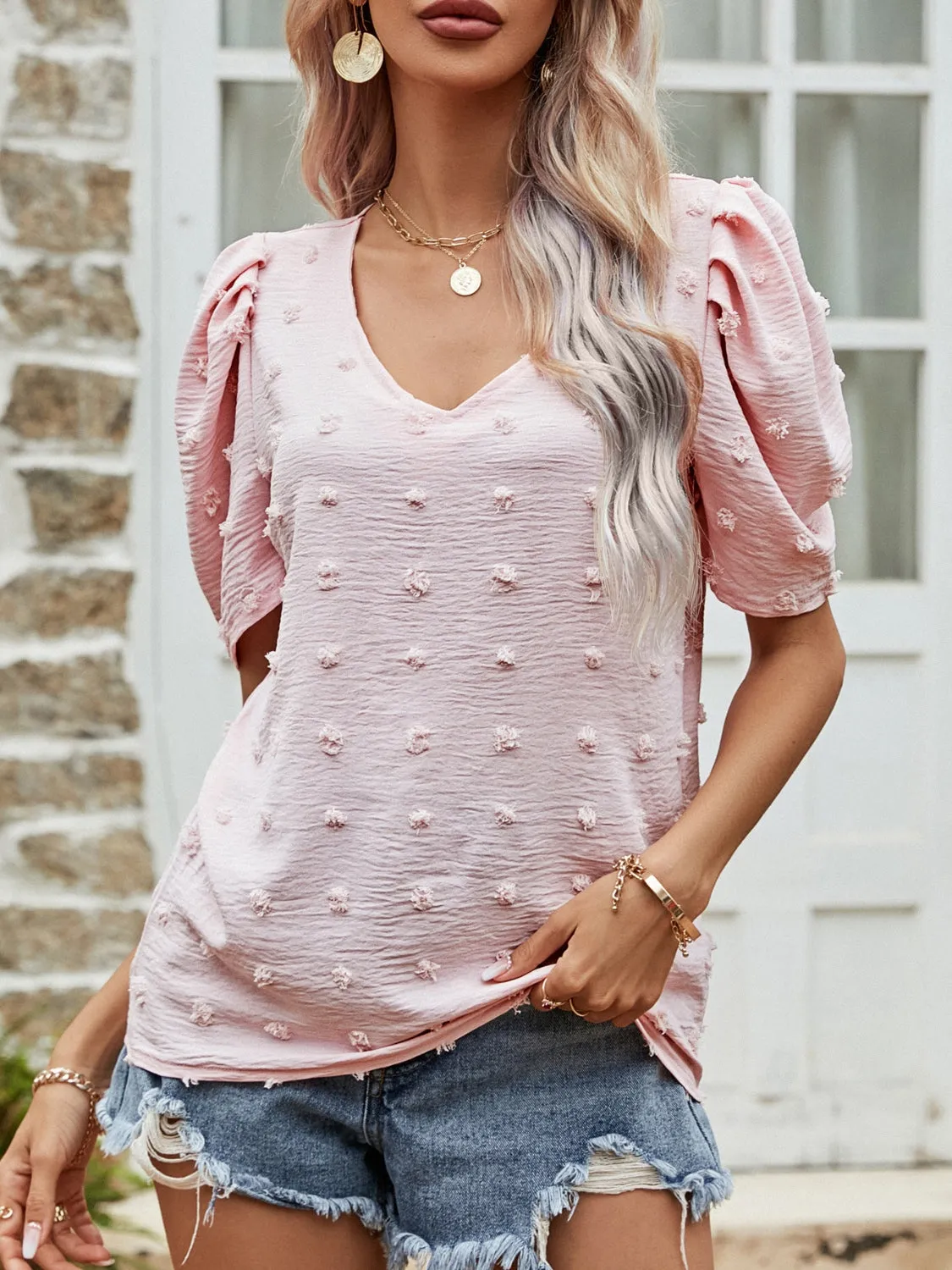 hort Puff Sleeve Top