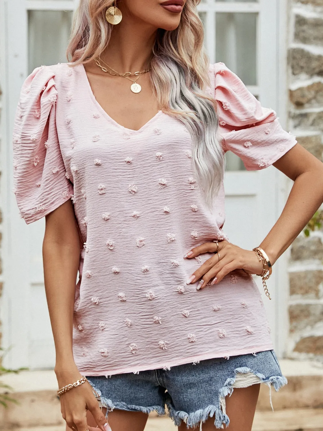 hort Puff Sleeve Top