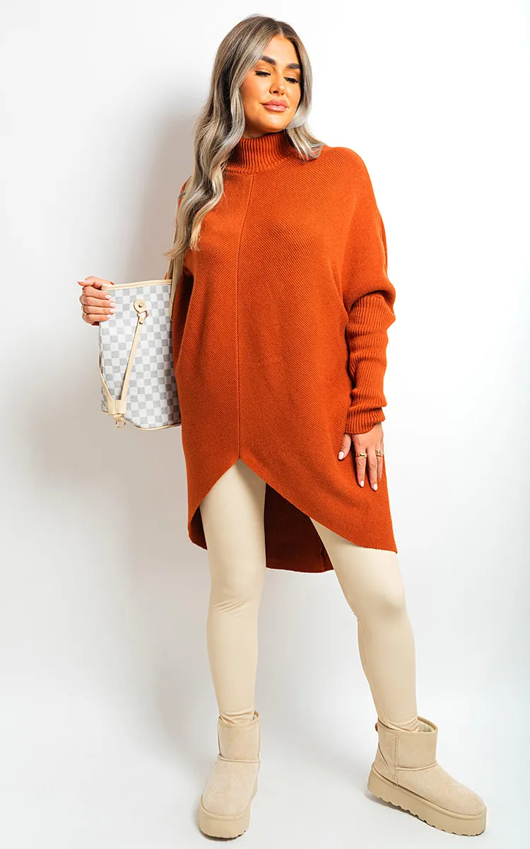 Janiyah Turtle Neck Longline Knitted Jumper