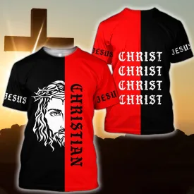 Jesus Christian Pablo Vibe Black And Red Color Jesus Shirt - Christian 3D Shirt