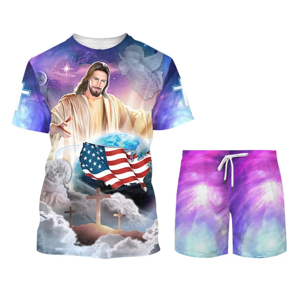 Jesus Holding The Earth 3d Shirts - Christian T Shirts For Men And Women