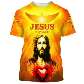 Jesus Is My Savior Heart 3d All Over Print Shirt - Christian 3d Shirts For Men Women