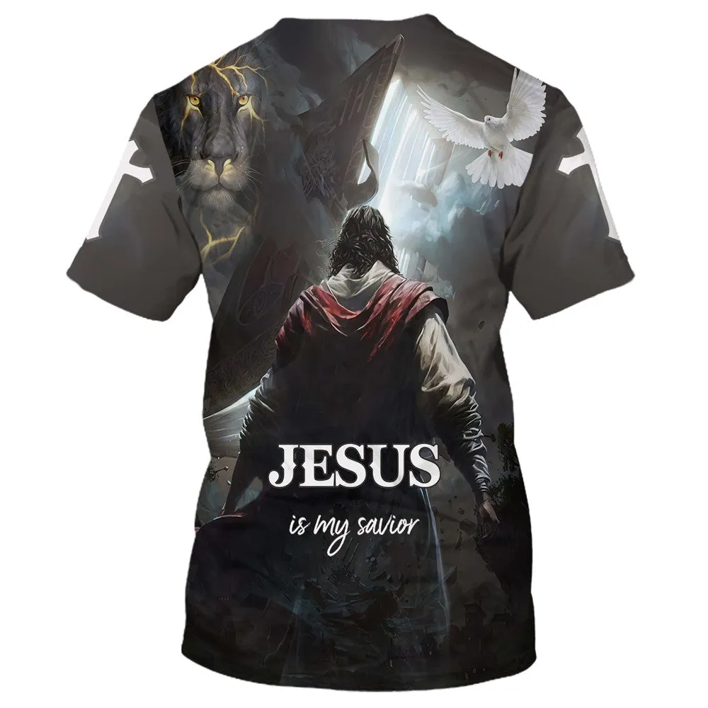 Jesus Is My Savior Lion And Eagle 3d All Over Print Shirt - Christian 3d Shirts For Men Women