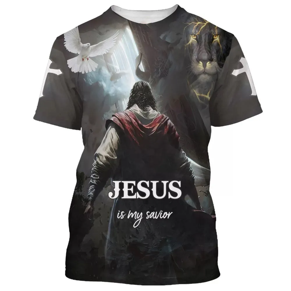 Jesus Is My Savior Lion And Eagle 3d All Over Print Shirt - Christian 3d Shirts For Men Women