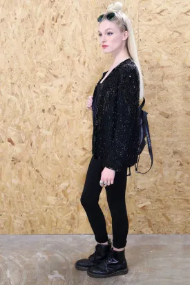 Oversized Black Sequin Jacket