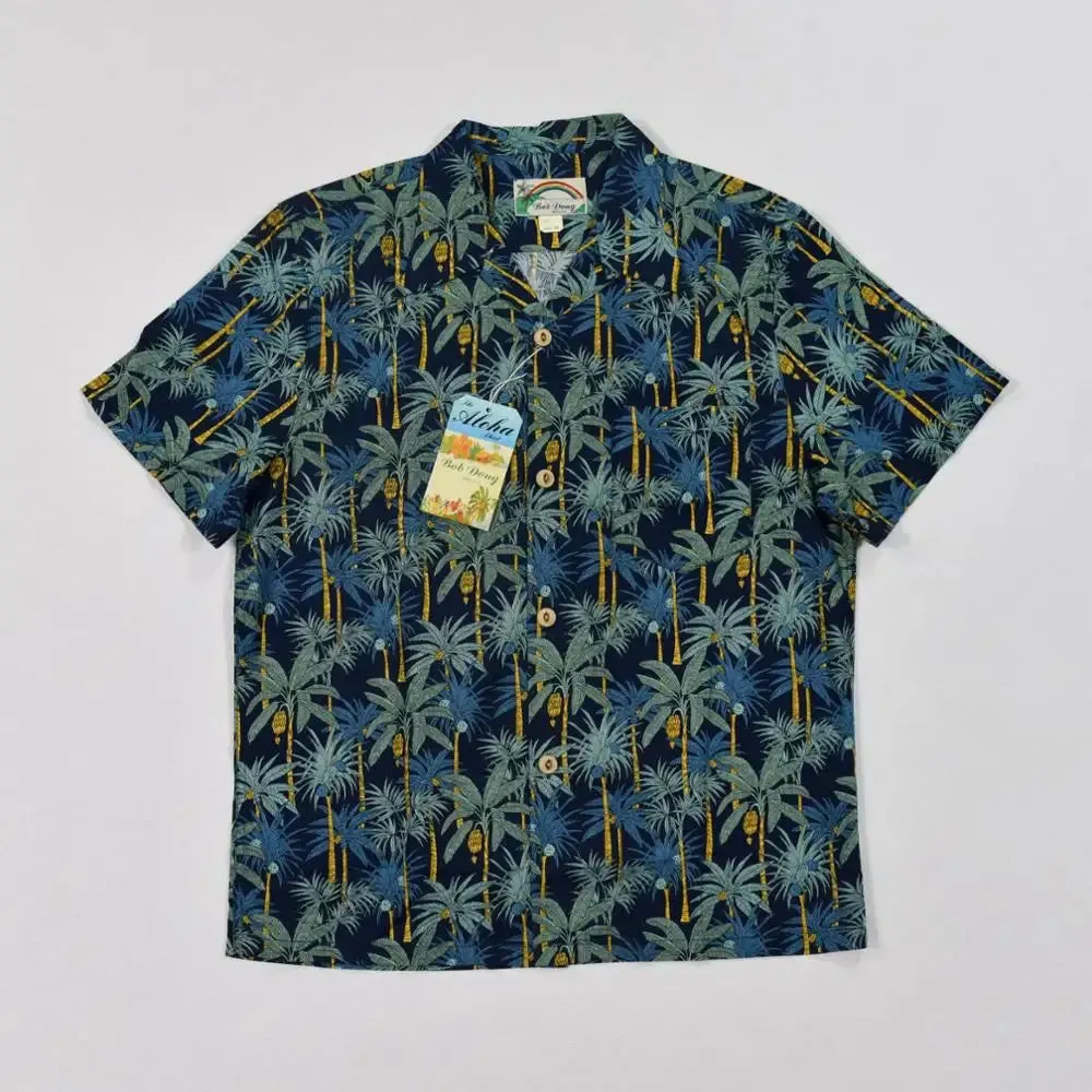 Palms Print Camp Collar Hawaiian Shirts - Men's Tropical Tee Shirts