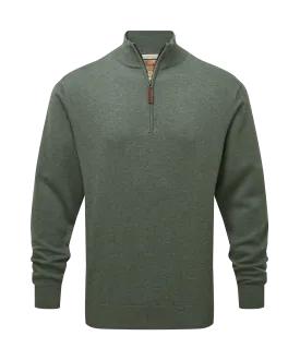 Porthmeor Quarter Zip Jumper - Country Green