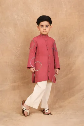 Rainbow earthy red kurta