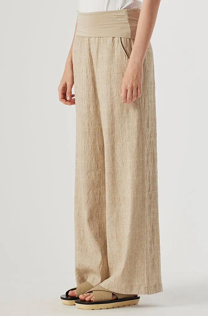 Transit Par Such Plaid Pant in Beige Check