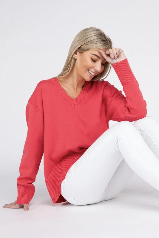 V Neck Soft Sweater