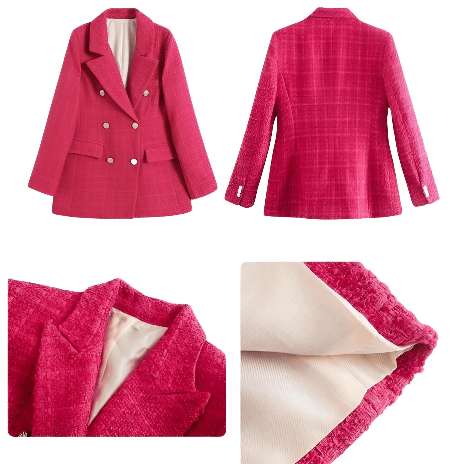 Women's New Fashion Vintage Style Women's Coarse Textile Blazers