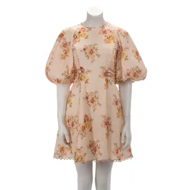 Zimmermann Lemon Rose Linen Rosa Laced Mini Dress 1